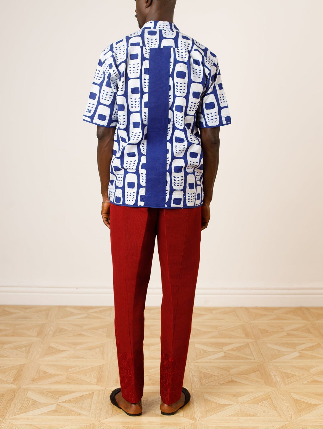 Asooke Trouser with Embroidery Detailing in Wine