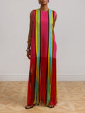 Embellished Multiple Akwete Stripe Dress