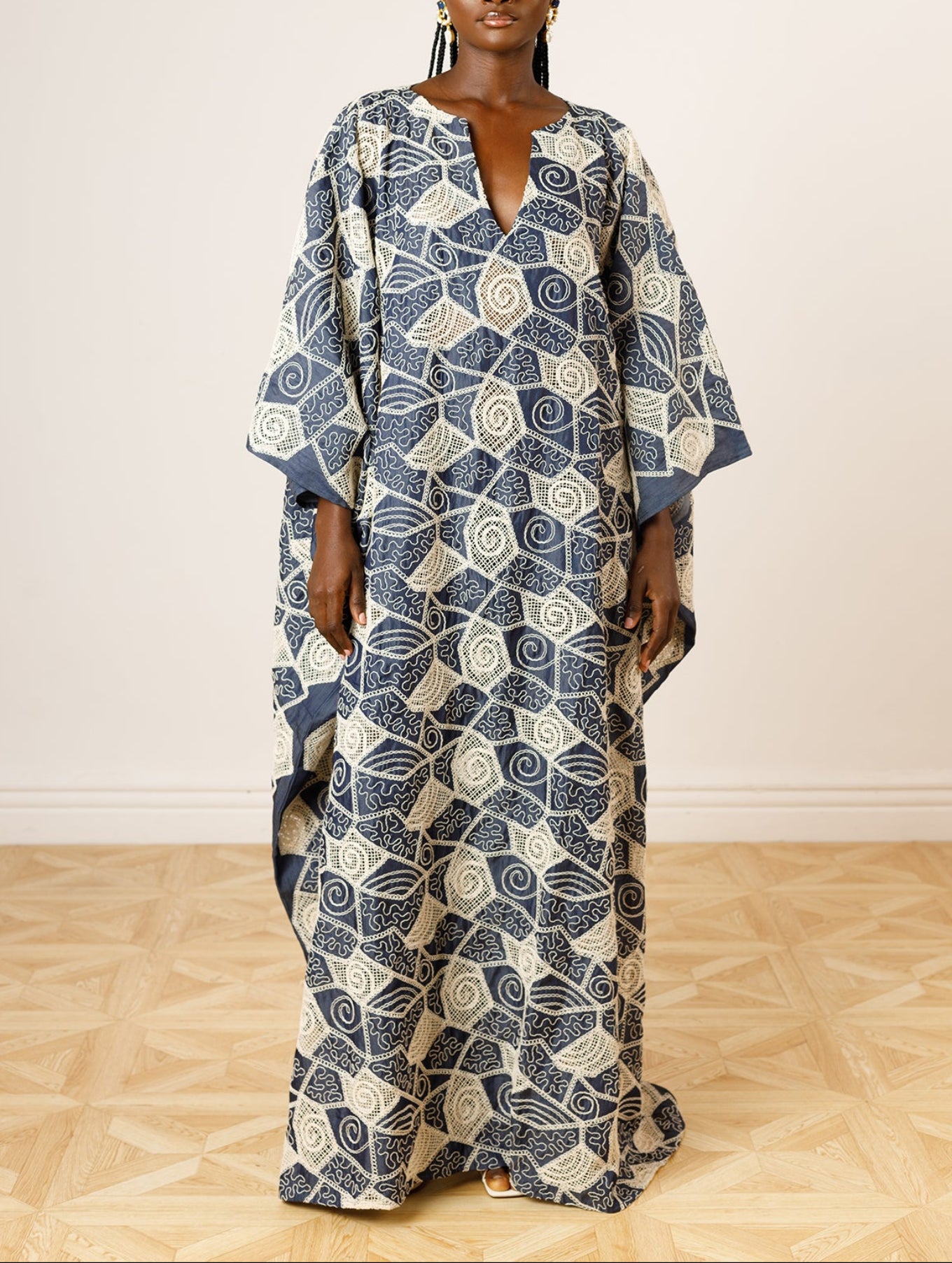 Denim and Lace Kaftan-2