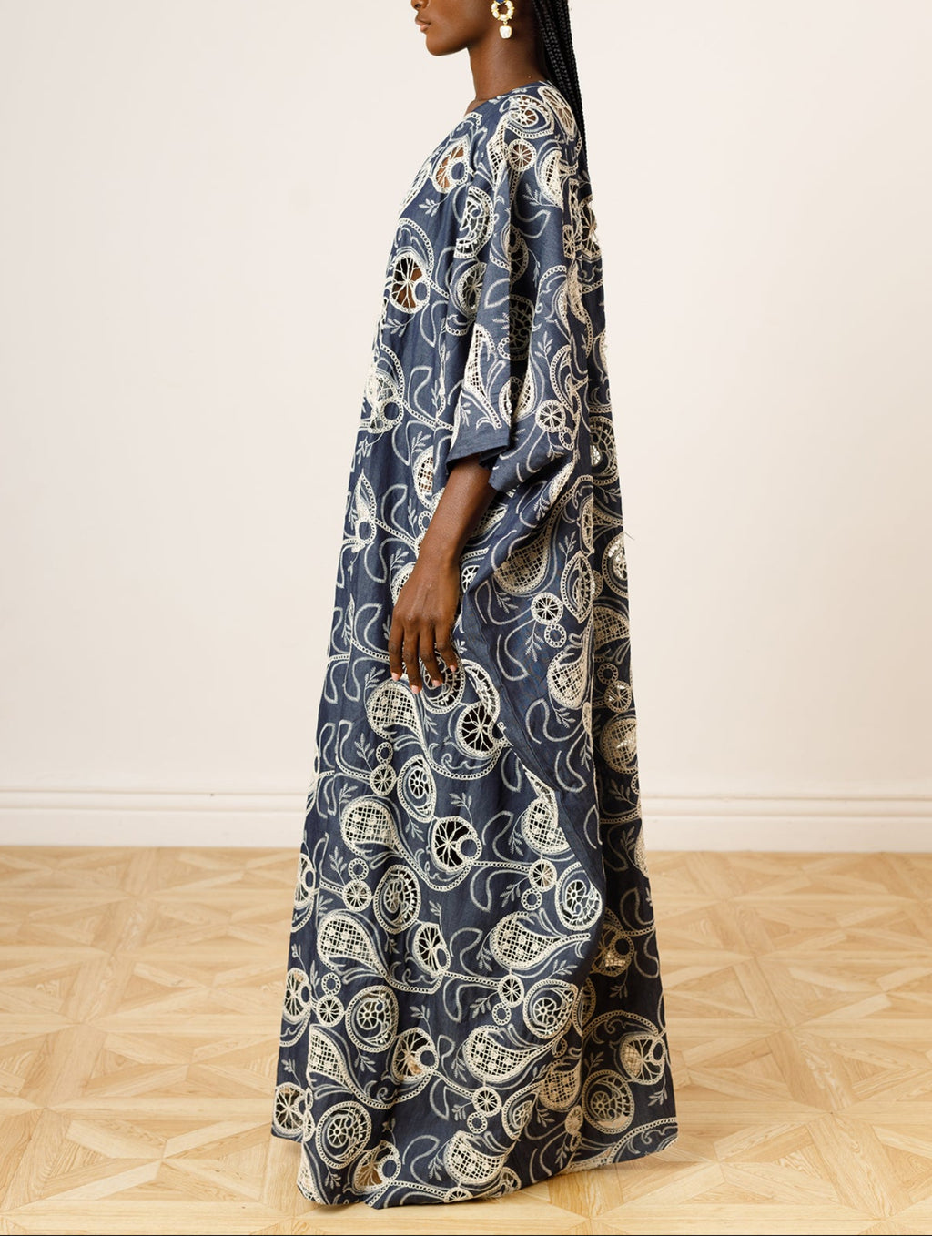Denim and Lace Kaftan-1