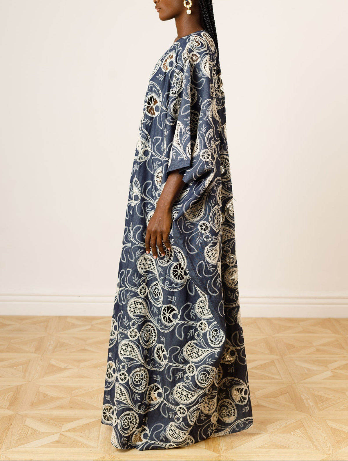 Denim and Lace Kaftan-1