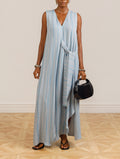 Ojeje Maxi Dress in Blue Print