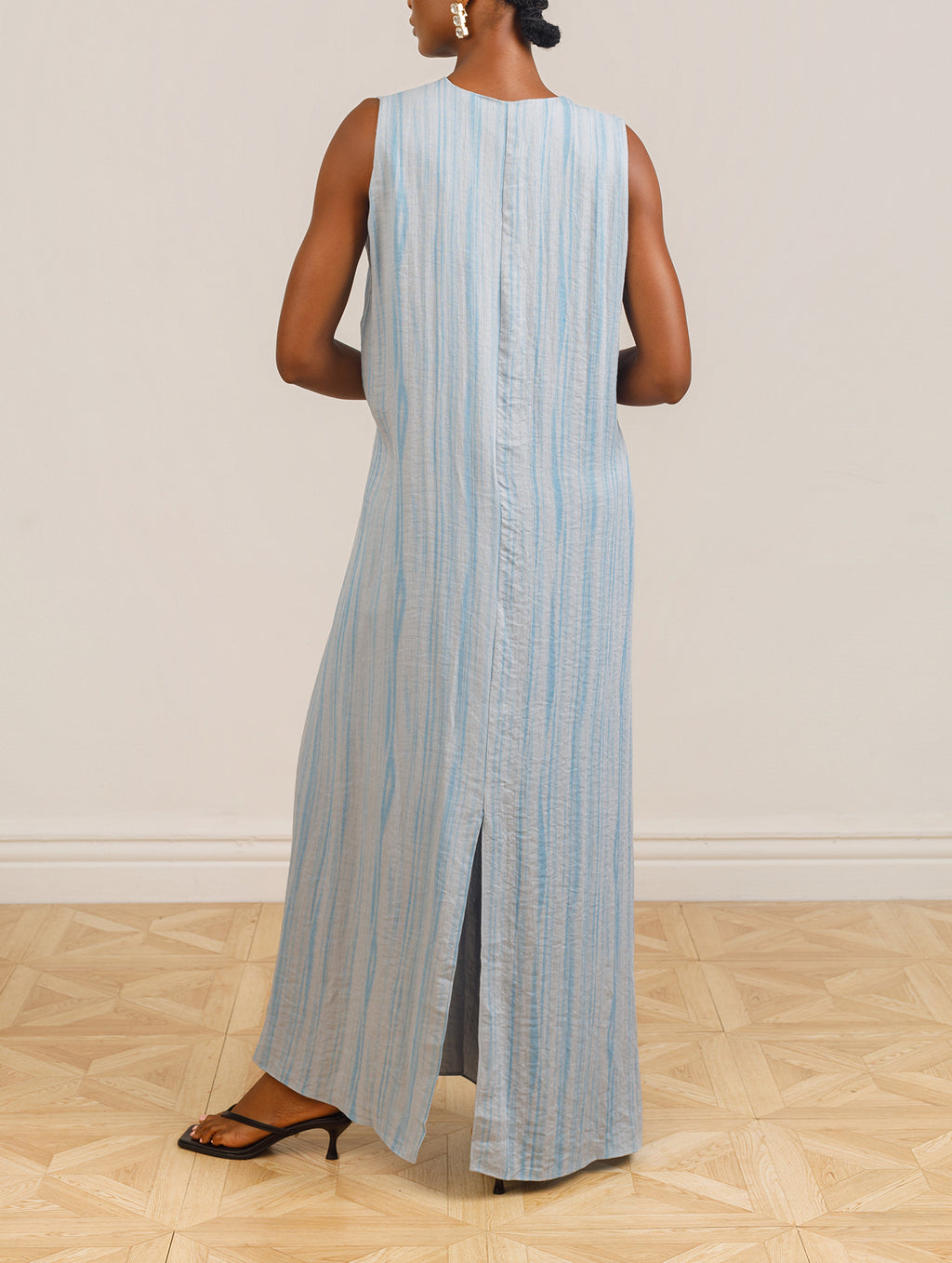 Ojeje Maxi Dress in Blue Print
