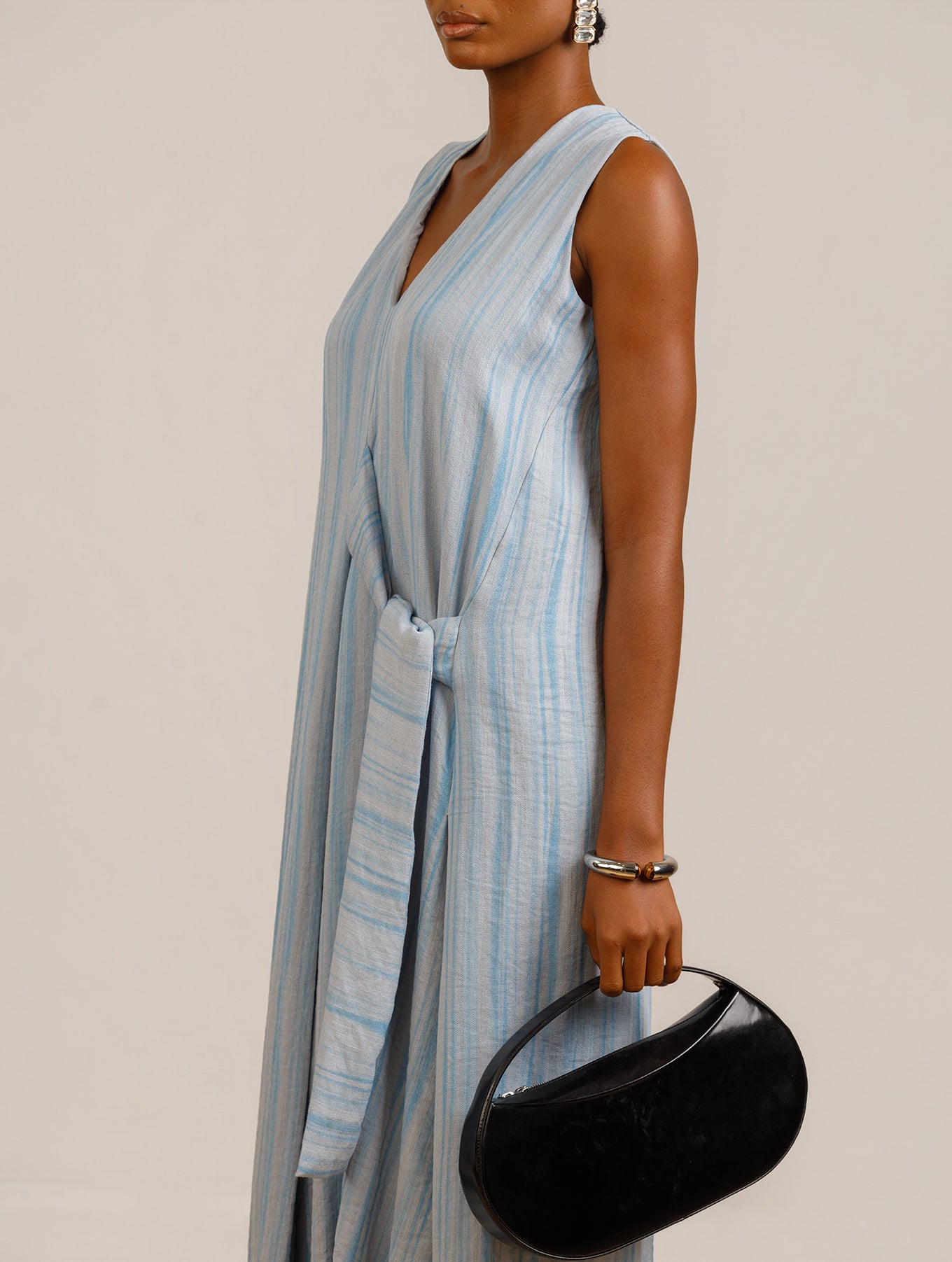 Ojeje Maxi Dress in Blue Print