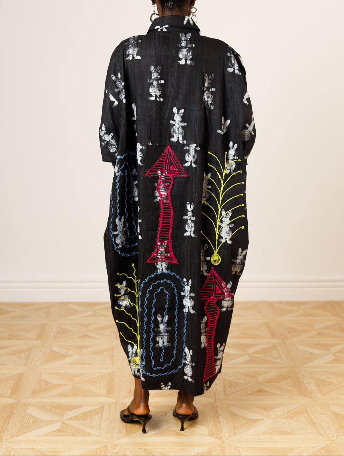 Dye Lab x L’Artisane Black & White Embroidered Shirt