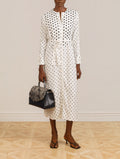 Olori Dress in White Polka Dot Print