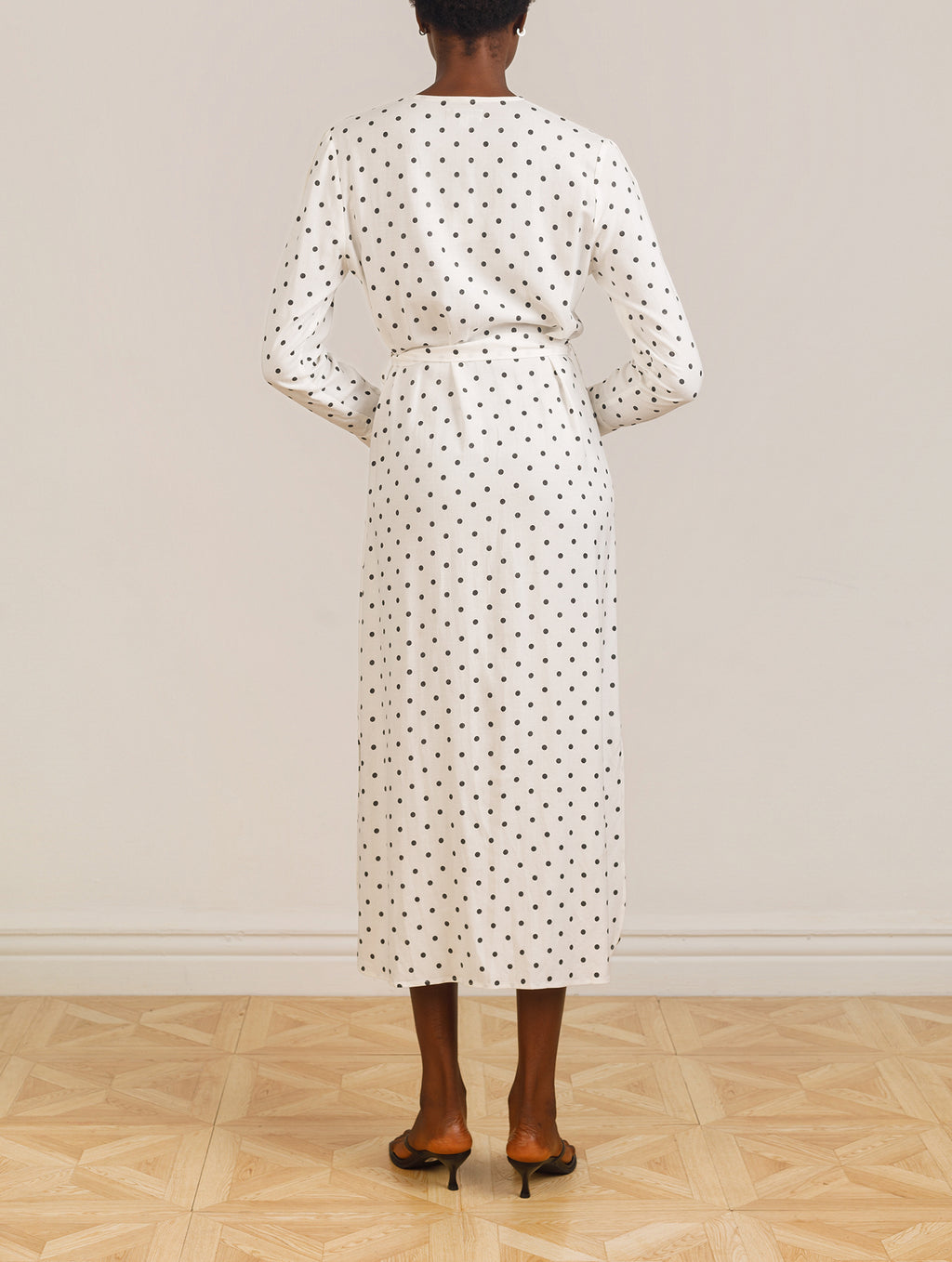 Olori Dress in White Polka Dot Print