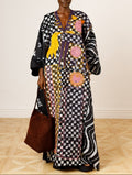 Dye Lab x L’Artisane Black & White Embroidered Agbada