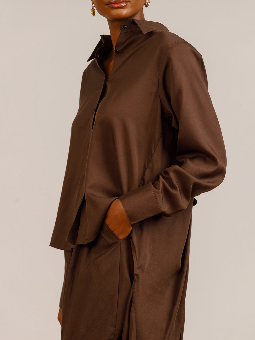 Ciara Pants Set in Brown