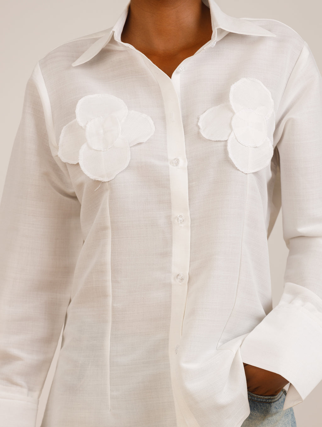 Rose Shirt in White