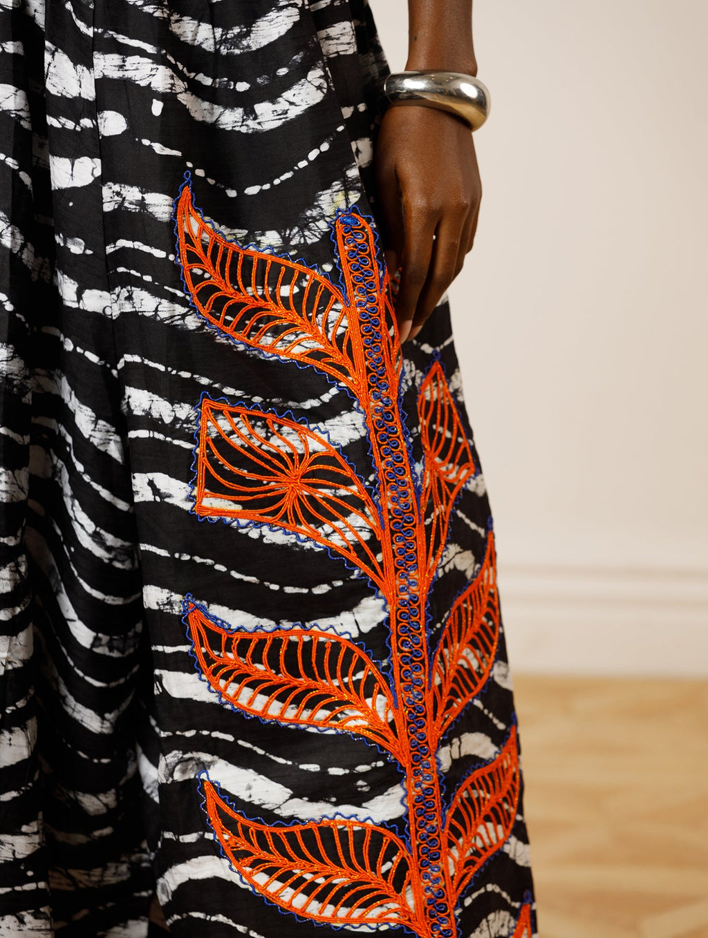 Dye Lab x L’Artisane Black & White Embroidered Culottes