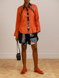 Long-Sleeve Shirt With Signature Collar and Short Set