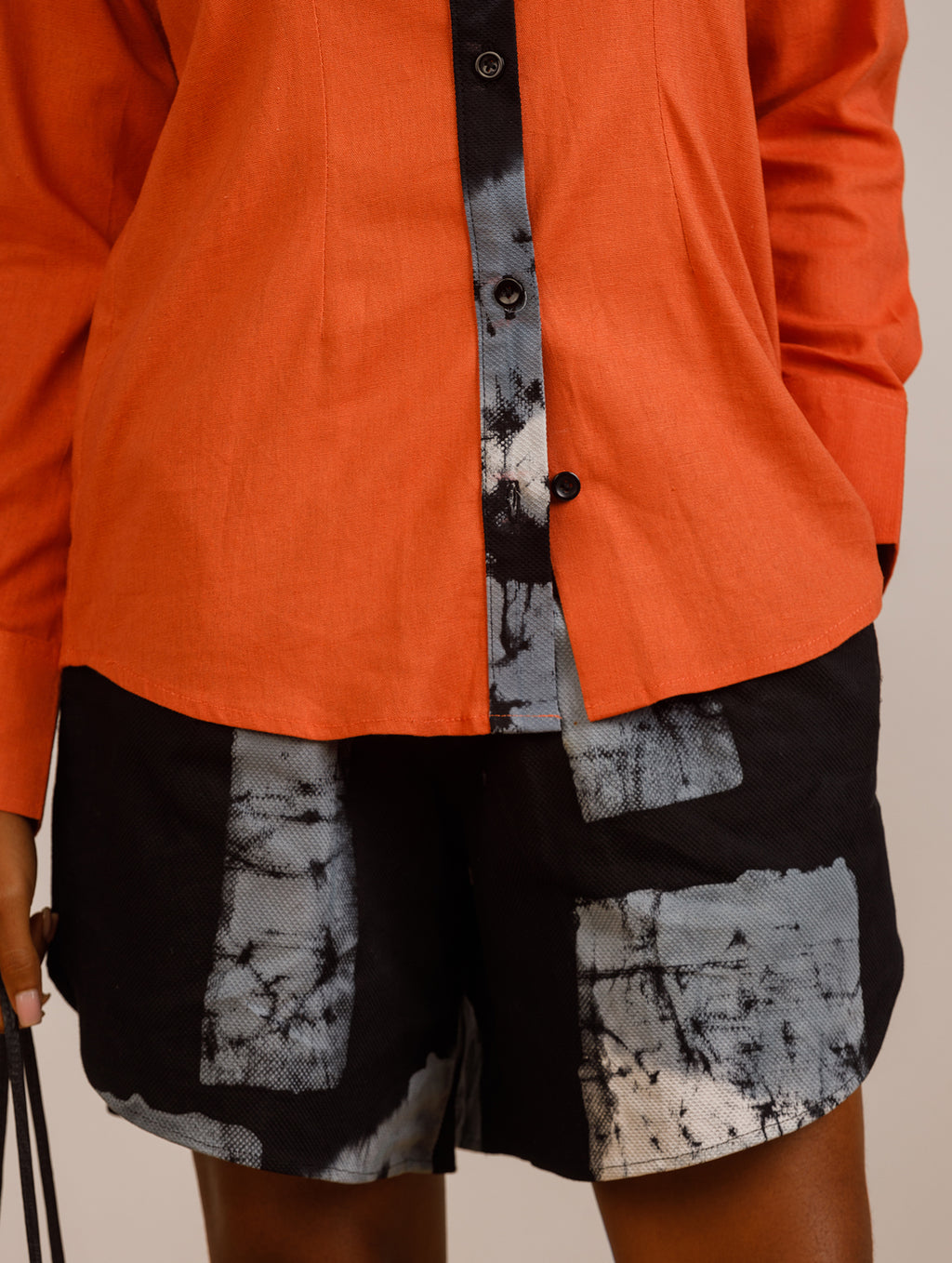 Long-Sleeve Shirt With Signature Collar and Short Set