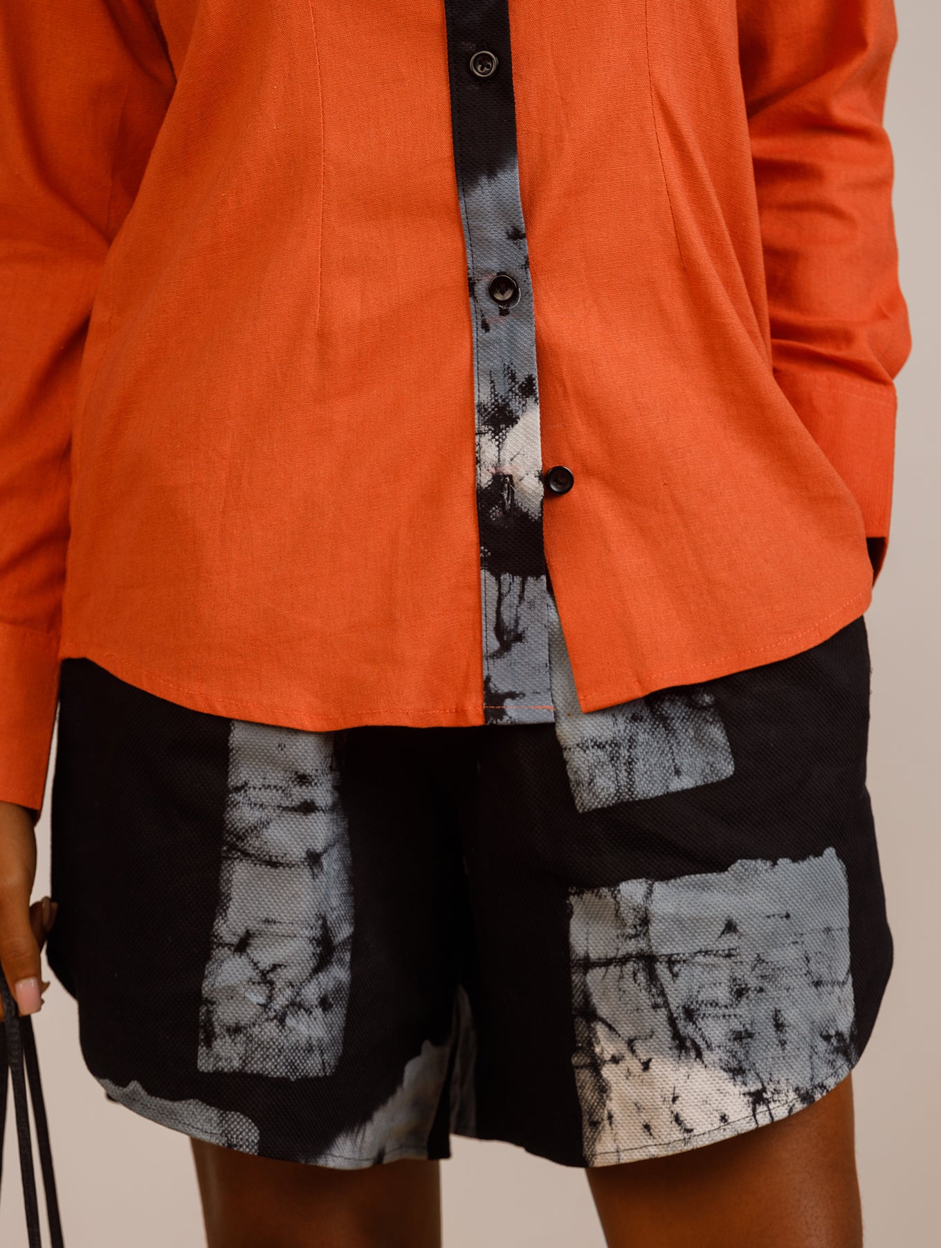 Long-Sleeve Shirt With Signature Collar and Short Set