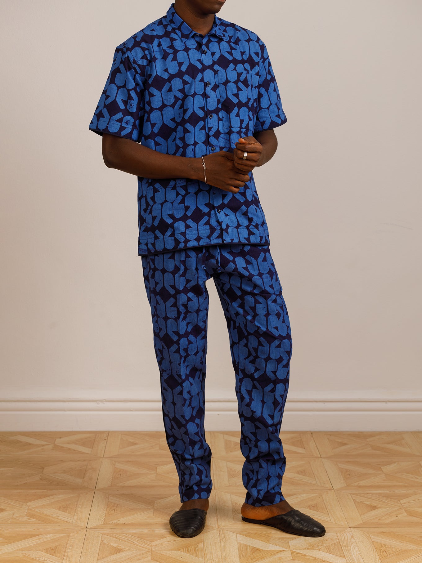 Handmade Lounge Trousers in Blue