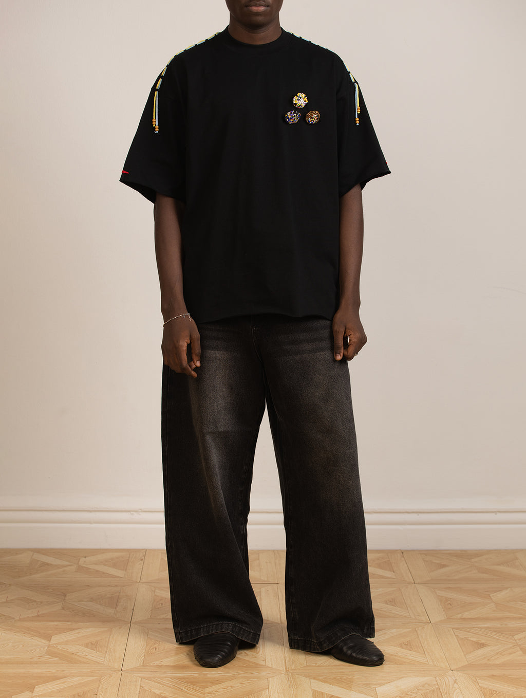 Ian Carson Beaded Button Tee