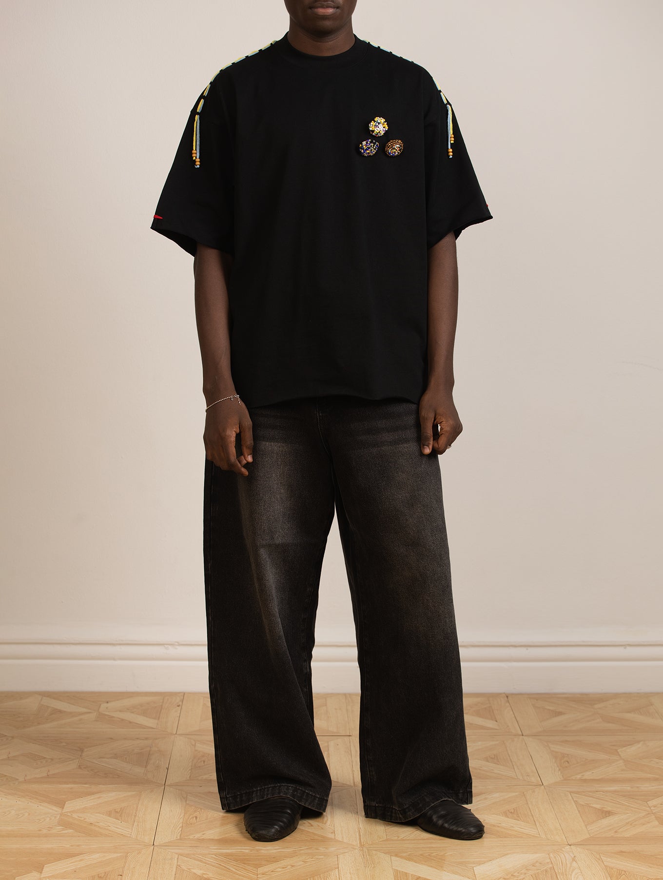Ian Carson Beaded Button Tee