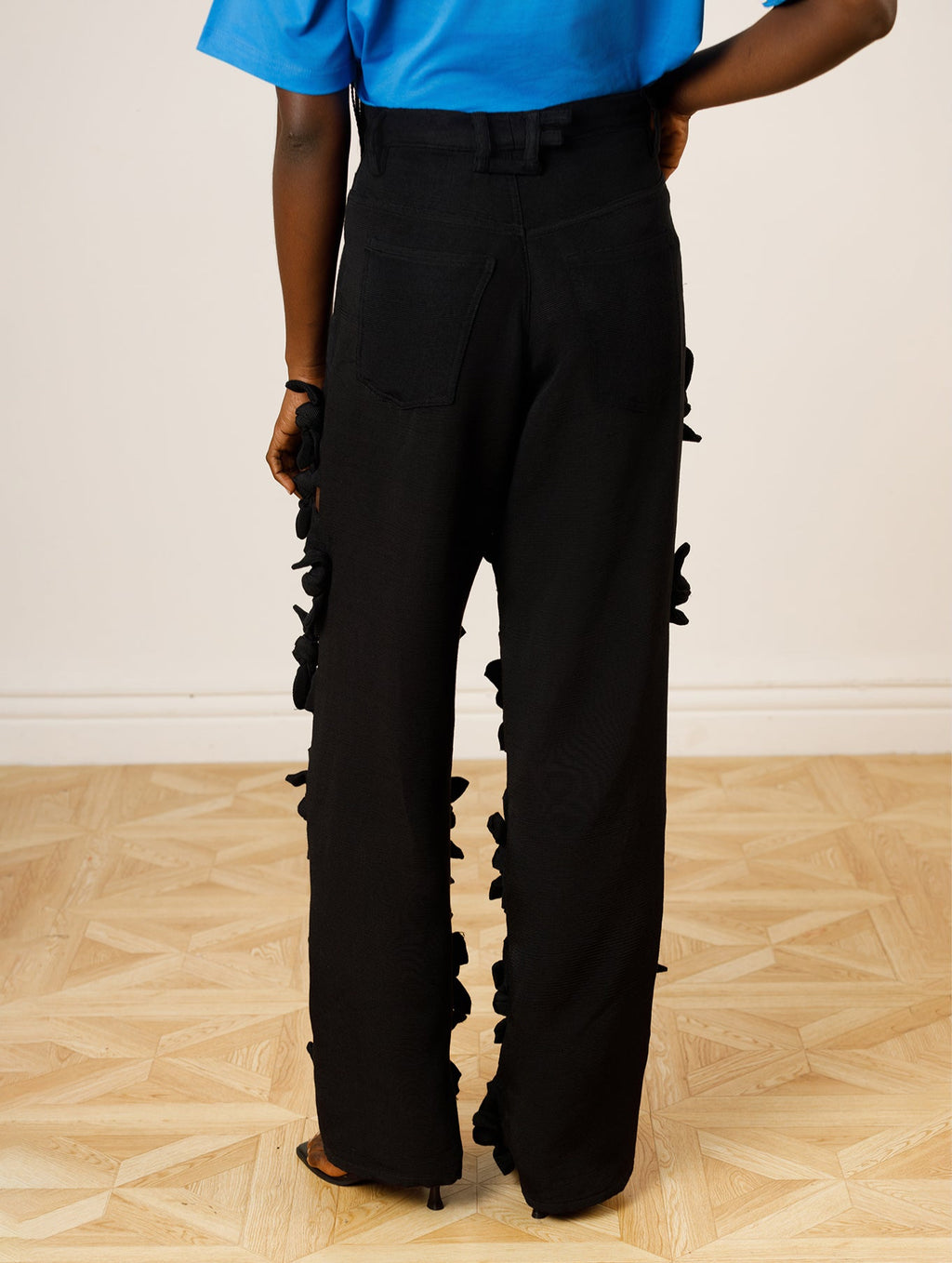 Akwete Cut Out Jeans with Bow Detail