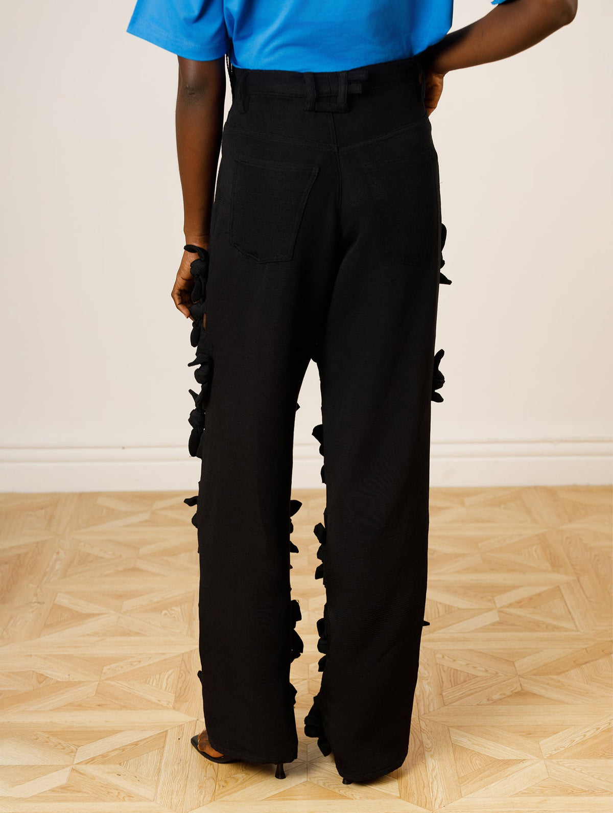 Akwete Cut Out Jeans with Bow Detail