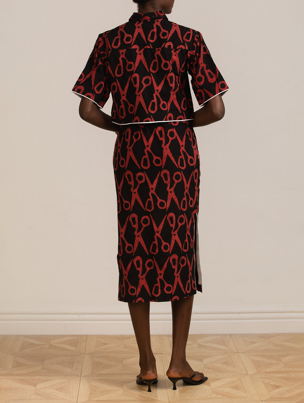 Scissors Crop Top and Skirt Set