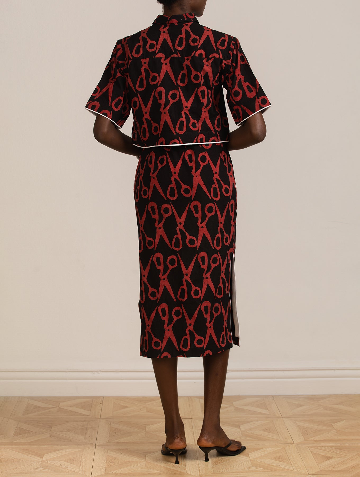 Scissors Crop Top and Skirt Set