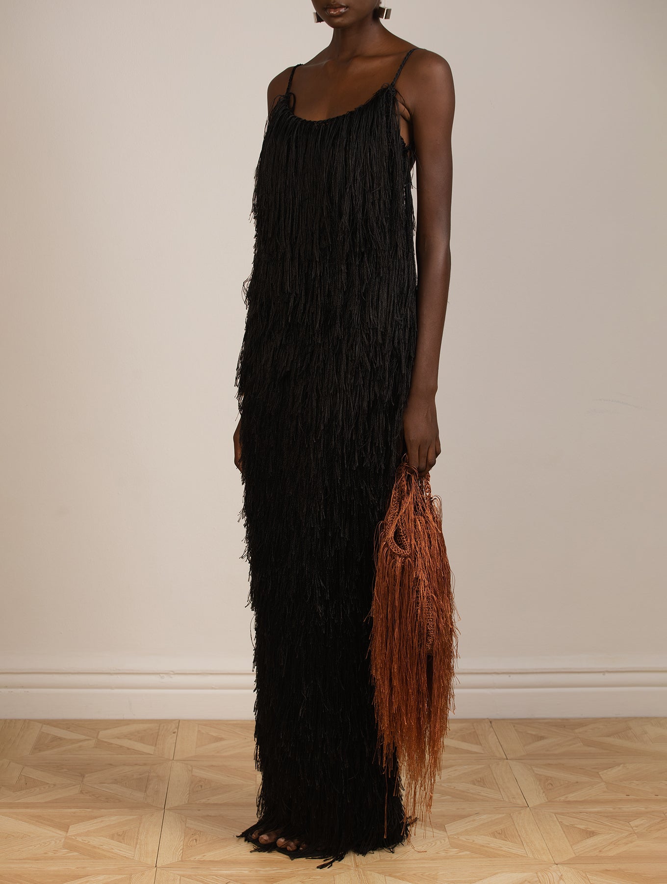 Crochet Backless Fringed Long Dress
